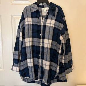 Oversized long flannel